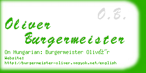 oliver burgermeister business card